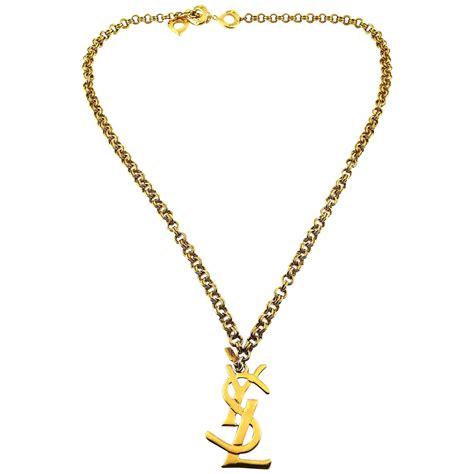 ysl diamond pendant|YSL vintage necklace.